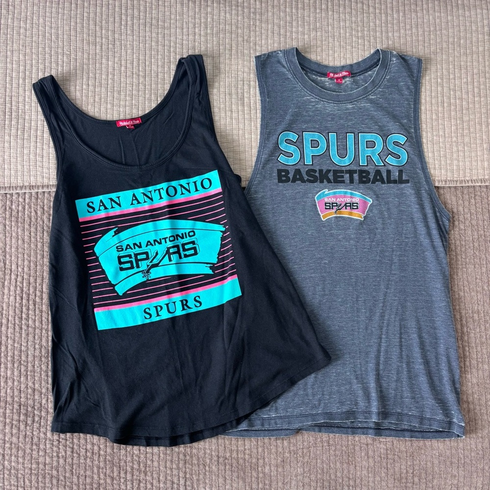Mitchell & Ness San Antonio Spurs Tanks (2-Pack) – Size S
